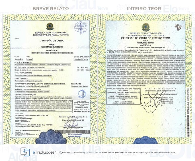 Exemplo Certidão Breve Relato e Inteiro Teor