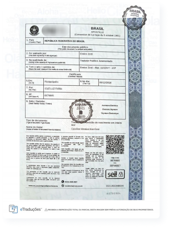 Exemplo Apostila de Haia